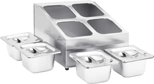 vidaXL Ekspozytor z 4 pojemnikami GN 1/6, stal nierdzewna vidaXL - Pojemniki i kosze gastronomiczne - miniaturka - grafika 15