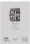 Podobrazia, bloki, papiery - SM.LT EB-50TS Authentic Line A4 szkicownik i gładkie Bristol, 50 arkuszy papieru, z perforacją, recyklingowej pokrywka, z podwójnym zamkiem spirala, 185 GSM wyjątkowo Biały EB-50TS - miniaturka - grafika 1