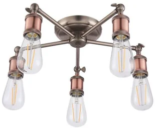 Endon Rustykalna LAMPA sufitowa HAL 76336 Endon regulowana OPRAWA metalowy plafon spider pająk miedź cyna 76336 - Lampy sufitowe - miniaturka - grafika 3
