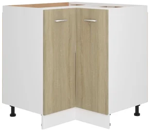 vidaXL Szafka narożna, dąb sonoma, 75,5x75,5x80,5 cm, płyta wiórowa - Szafki kuchenne - miniaturka - grafika 3