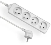 Przedłużacze i rozgałęźniki - Elgotech Przedłużacz 4 gniazdowy z uziemieniem 3x1 2m Biały PSN-402 - miniaturka - grafika 1