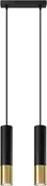 Lampy sufitowe - Czarno-złota lampa wisząca na stół P2-D40 - miniaturka - grafika 1