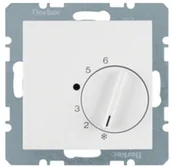 Gniazdka elektryczne - Berker Kwadrat biały regulator temperatury [20268989] B_20268989 - miniaturka - grafika 1