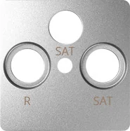 Klawisze i ramki - Simon Pokrywa do gniazda antenowego SAT-SAT-RTV Simon 82 82038-93 aluminium - miniaturka - grafika 1