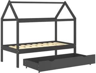 VidaXL Lumarko Łóżko dziecięce z szufladą, ciemnoszare, lita sosna, 80x160 cm! 322143 VidaXL - Łóżeczka i kojce - miniaturka - grafika 5