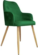 Krzesła - Atos Krzesło WEZERA VELVET zielone/dąb w stylu glamour WESTA-DAB-MG25 - miniaturka - grafika 1