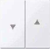 Wyłączniki światła i elektryczne - Merten 432425 przycisk przełącznik kołyskowy włącznik do żaluzji i , aktivweiss błyszczący, system M 1329555 - miniaturka - grafika 1