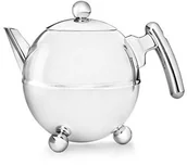 Dzbanki i imbryki - Bredemeijer Dzbanek do herbaty o podwójnych ściankach Duet Bella Ronde błyszczący obicia chromowane 1,5 litra ze stali nierdzewnej, 1305CH - miniaturka - grafika 1