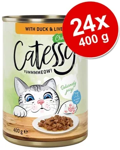Catessy Pakiet Kawałeczki w sosie i galarecie, 24 x 400 g - Z królikiem i indykiem w sosie - Mokra karma dla kotów - miniaturka - grafika 2