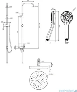 Omnires Yosemite system prysznicowy natynkowy złoty SYSYOSEMITELUXGL | - Baterie wannowe i prysznicowe - miniaturka - grafika 2