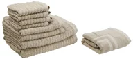 Ręczniki - Beliani Komplet 9 ręczników bawełniany beżowy ATAI - miniaturka - grafika 1
