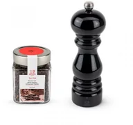 Młynki do soli i pieprzu - Peugeot Peugeot Komplet na prezent Paris U-Select młynek na przyprawy 18 cm czarny lakier Tan Hoi pieprz 70 g - miniaturka - grafika 1