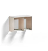 Szafki na buty - AJ Produkty Półka na buty EBBA, montowana do ściany, 2 sekcje, biały - miniaturka - grafika 1