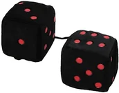 Akcesoria do gier planszowych - Sumex pluszowe kostki do gry, czarny/czerwony DADOS60 - miniaturka - grafika 1