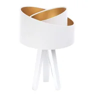 Lampy stojące - ImoLight Lampka stołowa mini-trójnóg biały Awena Biało-złota 060s-062w - miniaturka - grafika 1