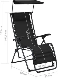 vidaXL Składane krzesło tarasowe, czarne, tworzywo textilene 312467 - Leżaki ogrodowe - miniaturka - grafika 11