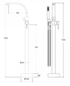Baterie wannowe i prysznicowe - PMD Piramida PMD Decco I Bateria wannowa wolnostojąca złota BW-DI-ZL - miniaturka - grafika 1