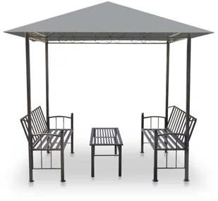 vidaXL Zadaszenie ogrodowe ze stołem i ławkami, 2,5x1,5x2,4m, antracyt - Pawilony ogrodowe - miniaturka - grafika 4