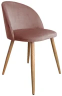 Krzesła - Atos Krzesło CLAUDINE 2 VELVET różowe/dąb tapicerowane COLIN-DAB-MG58 - miniaturka - grafika 1