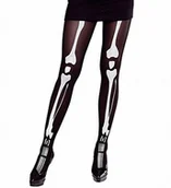 Stroje karnawałowe - Widmann Rajstopy czarne z nadrukiem  kości, szkielet SA-01307 - miniaturka - grafika 1