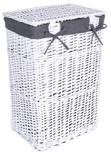 Lumarko Lumarko Kosz wiklinowy 40x30x60 cm - 72L - biało-szary K.WIK. BIAŁY SZARY L  Goc - Kosze wiklinowe - miniaturka - grafika 4