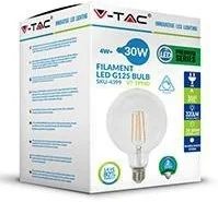V-TAC Żarówka LED 4W Filament E27 G125 Ściemnialna VT-1994D 2700K 320lm - Żarówki LED - miniaturka - grafika 3