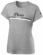 Koszulki sportowe męskie - Wilson Wilson T-shirt męski PARIS 2021 TECH T-SHIRT szary szary (Heather Grey) / niebieski (morski) / biały S WRA800402SM - miniaturka - grafika 1