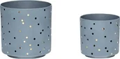 Świeczniki - Hubsch Świecznik na tealighty niebieski w kropki 2 szt. 420504 - miniaturka - grafika 1