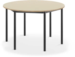 AJ Produkty Biurko SONITUS, okrągłe, 1200x720 mm, brzoza laminat, antracyt - Meble do szkół i przedszkoli AJ Produkty Biurko SONITUS, okrągłe, 1200x720 mm, brzoza laminat, antracyt - Meble do szkół i przedszkoli - miniaturka - grafika 1