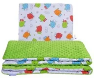 Kołdry i poduszki dla dzieci - Kołderka Kołderka 75x100 cm + poduszka 30x40 cm Baranki + zielone minky 5903031425222 - miniaturka - grafika 1