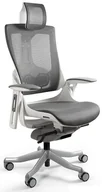 Fotele i krzesła biurowe - Unique Meble Fotel biurowy WAU2 biały/siatka NW41 CHARCOAL - miniaturka - grafika 1