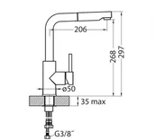 Baterie kuchenne - Alveus Siros-P Bateria kuchenna z wyciąganą wylewką chrom 1129047 - miniaturka - grafika 1