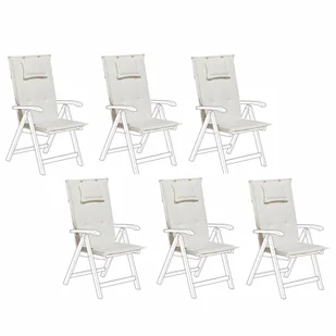 Beliani Zestaw 6 poduszek na krzesła ogrodowe kremowy TOSCANA - Fotele i krzesła ogrodowe - miniaturka - grafika 3