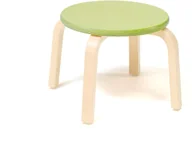 Taborety i hokery - AJ Produkty Stołek drewniany Nemo, 300 mm wys., brzoza, zielony - miniaturka - grafika 1