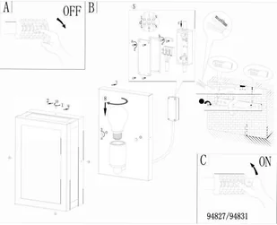 Eglo ALAMONTE 1 94831 kinkiet 1x60W E27 - Lampy ogrodowe - miniaturka - grafika 6