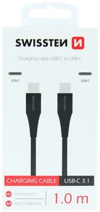SWISSTEN Kabel USB Typ-C USB Typ-C SWISSTEN 1 m Czarny - Kable USB - miniaturka - grafika 2
