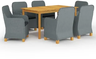 vidaXL 7-częściowy zestaw mebli ogrodowych jasnoszary 3067853 - Meble ogrodowe - miniaturka - grafika 2