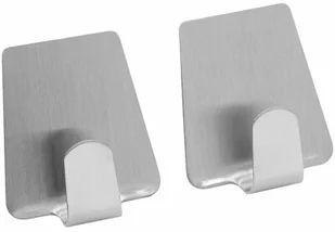 Fackelmann 61207 haczyki do przyklejenia kształt trapezu 5 cm 2 sztuka wykonana ze stali nierdzewnej, srebrna, 5 x 4 x 2 cm 61207 - Wieszaki i stojaki - miniaturka - grafika 2