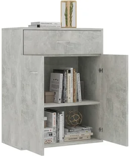 vidaXL Szafka, betonowa szarość, 60 x 30 x 75 cm, płyta wiórowa - Komody - miniaturka - grafika 6