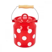 Inne naczynia kuchenne - AGD Olkusz Kanka Na Mleko Emaliowana Białe Grochy Czerwona 3 L Wh - miniaturka - grafika 1