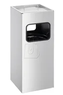 Kosze na śmieci - Durable Kosz z popielnicą kwadratowy 17L srebrny 333123 - miniaturka - grafika 1