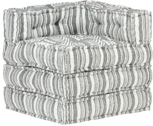 vidaXL Puf modułowy, szary w paski, tkanina vidaXL - Pufy i podnóżki - miniaturka - grafika 7