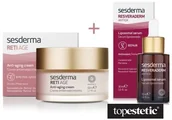 Zestawy kosmetyków damskich - Sesderma Reti Age Cream Anti Aging + Resveraderm Liposomal Serum ZESTAW Krem przeciwzmarszczkowy 50 ml + Serum liposomowe 30 ml - miniaturka - grafika 1