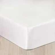 Prześcieradła - Darymex Prześcieradło z satyny bawełnianej z gumką białe 220x200 dx-220-psg-004 - miniaturka - grafika 1