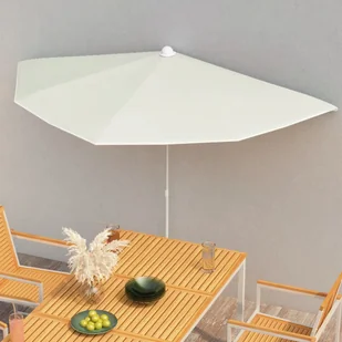 vidaXL Półokrągły parasol ogrodowy na słupku, 180x90 cm, piaskowy 315559 - Parasole ogrodowe - miniaturka - grafika 9