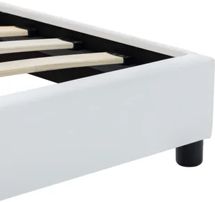 vidaXL Rama łóżka, biała, sztuczna skóra, 120 x 200 cm - Łóżka - miniaturka - grafika 5