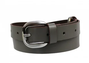 MASSIMO (PL) Pasek Damski Skórzany Gładki MASSIMO (PL) 20 mm SZARY Wąski - Paski - miniaturka - grafika 3