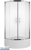 Kabiny prysznicowe - Deante Funkia 80x80 z brodzikiem i obudową KYP 654K + BAD-80-NK + OAD-80-PK - miniaturka - grafika 1