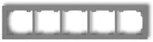 Klawisze i ramki - Karlik Deco szary mat ramka 5-krotna 27DR-5 27DR-5 - miniaturka - grafika 1