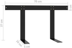 vidaXL Oparcie do sofy z palet czarne 70 cm żelazo 315787 - Pozostałe meble ogrodowe - miniaturka - grafika 10